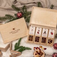 4 WeihnachtsSnacks in der Birkenholzbox