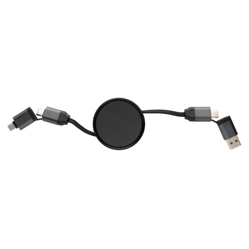 Terra aufrollbares 6-in-1 45W-Kabel aus RCS recyc. Aluminium
