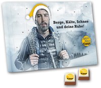 Adventskalender mit bedruckter Schokolade